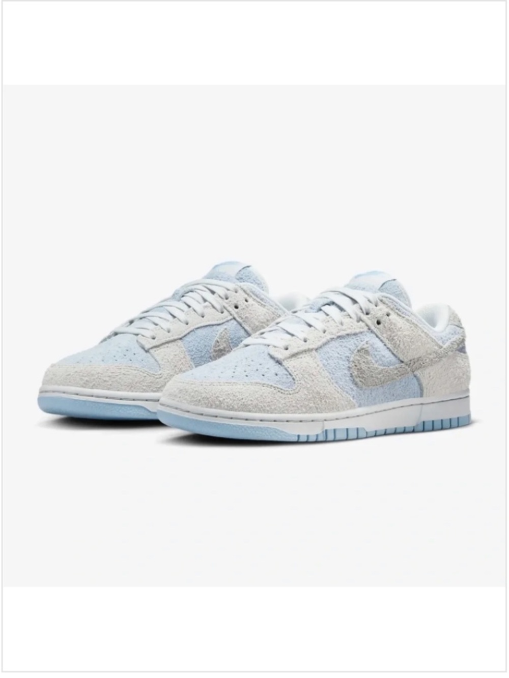 Nike Dunk Low WMNS Light Armory Blue Shaggy Suede Size 6.5